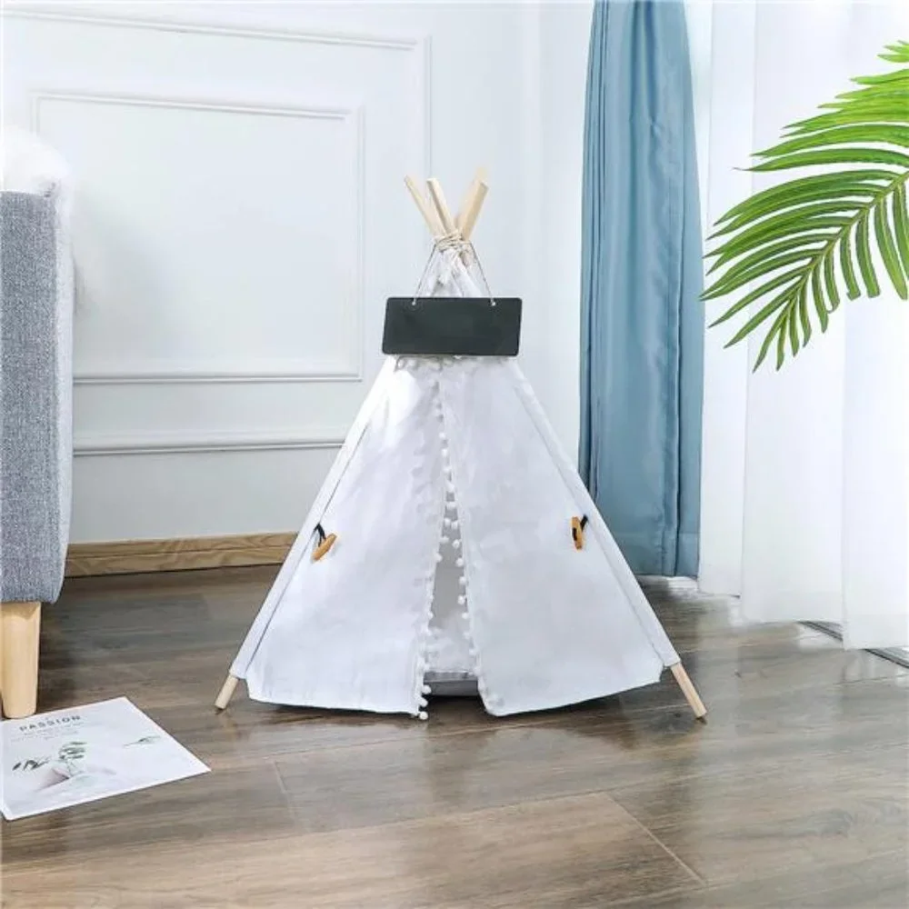 Pet Teepee, Portable Pet Tents for Small Dogs or Cats, Puppy Sweet Bed Washable - Picture 6 of 6